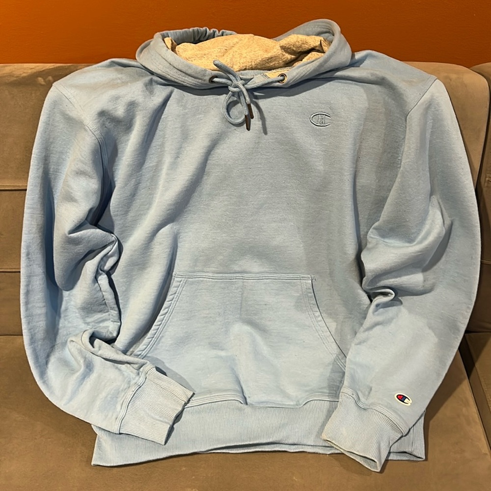 Champion Light Blue Hoodie - Size Large